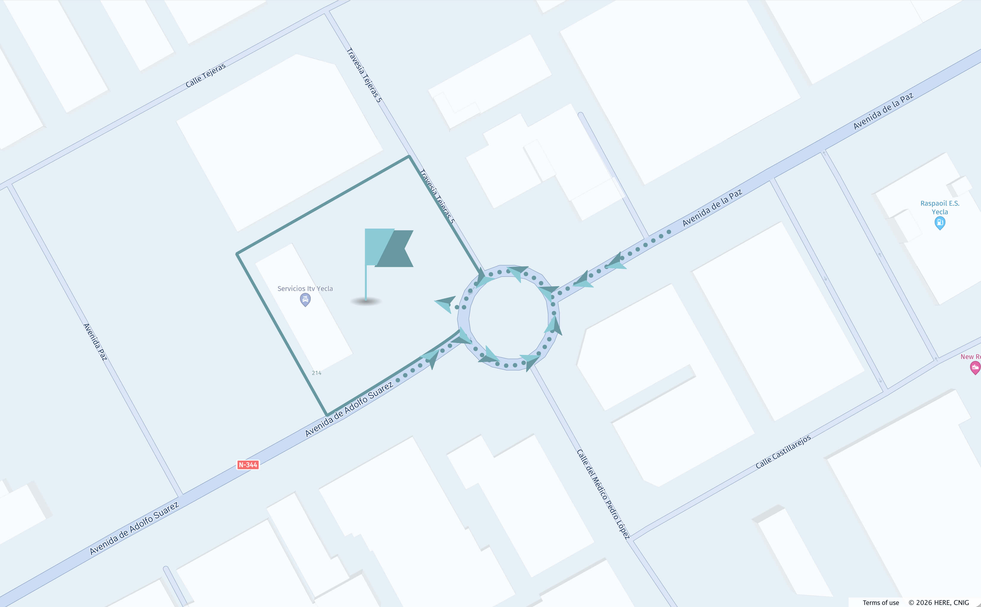 Mapa ITV La Rotonda Yecla Avenida Adolfo Suarez